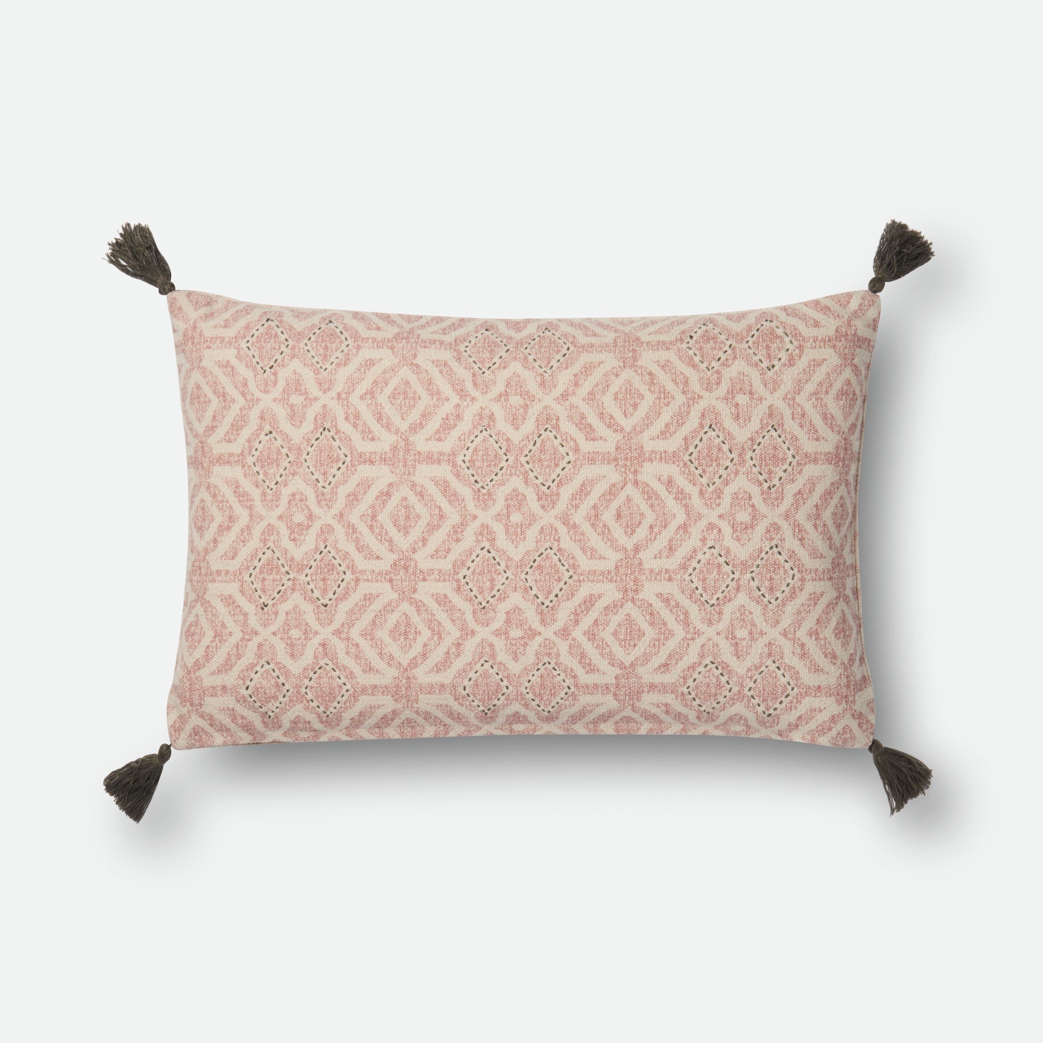 PILLOWS - NATURAL / PINK - 13" X 21" Cover Only - Image 0