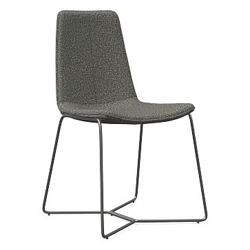Slope Dining Chair, Charcoal Leg, Twill, Granite, Charcoal - Image 0