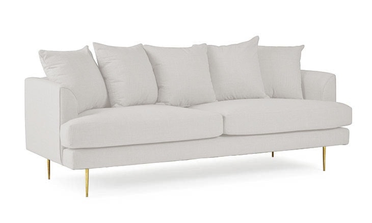 White Aime Mid Century Modern Sofa - Merit Snow - Image 1