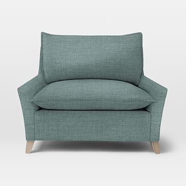 Bliss Down-Filled Chair-and-a-Half, Down Blend, Heathered Weave, Eucalyptus - Image 0