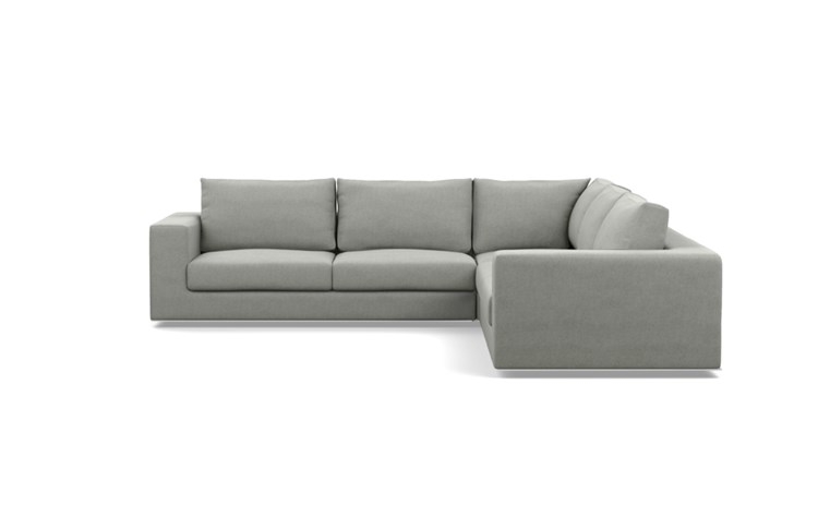 Walters Corner Sectional with Grey Ecru Fabric and down alt. cushions - Image 0