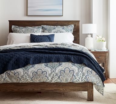 Jordana Paisley Percale Duvet Cover, Full/Queen, Blue - Image 3