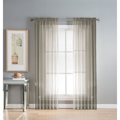 Kinley Solid Sheer Rod Pocket Single Curtain Panel - Image 0