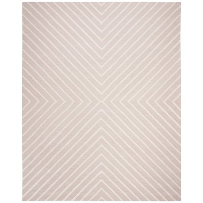 Brenner Geometric Handmade Tufted Wool Pink/Ivory Area Rug - Image 0