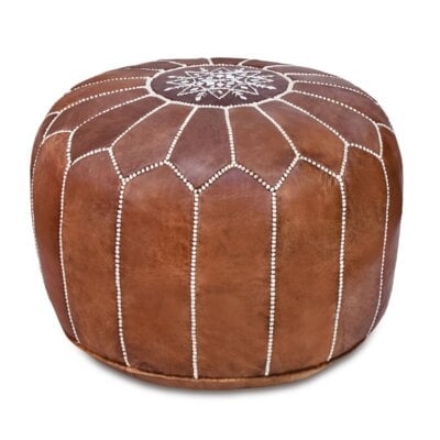 Spada Moroccan Leather Pouf - Image 0