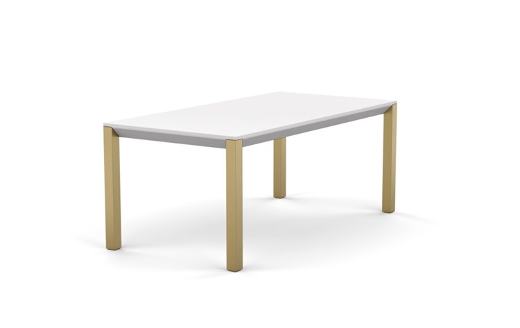 Hayes Dining with White Table Top and Matte Brass legs - Image 1