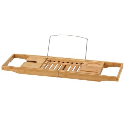 Donnelle Natural Bamboo Bathtub Caddy With Extending Sides, 27.5" Wide - Image 0