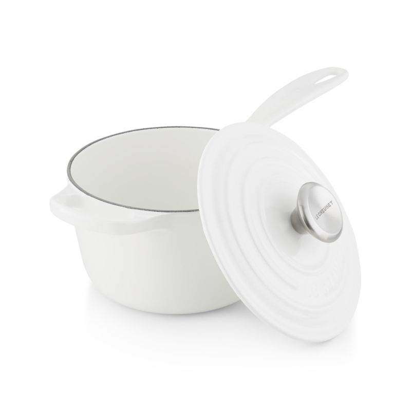 Le Creuset ® Signature 1.75-Qt. White Enameled Cast Iron Saucepan with Lid - Image 1