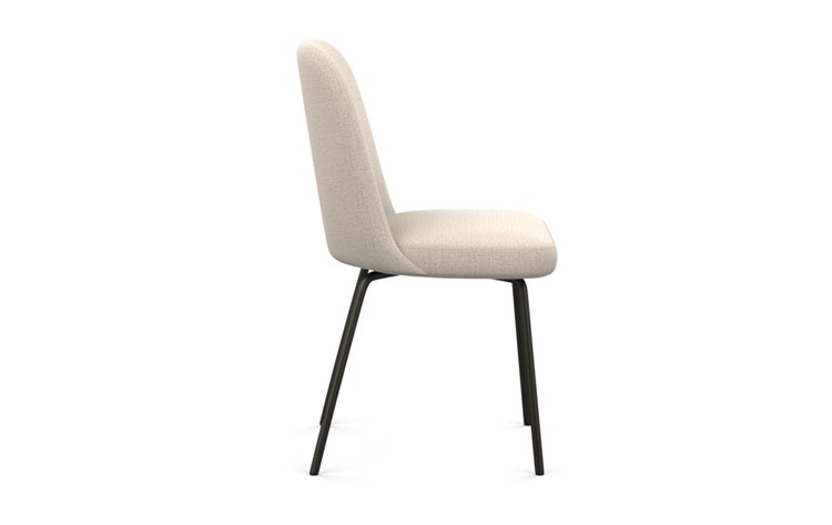 Dylan Dining Chair with Natural Fabric and Matte Black legs - Image 1