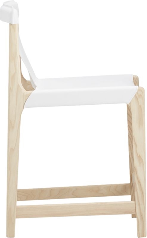 Burano White Leather Sling Counter Stool - Image 5