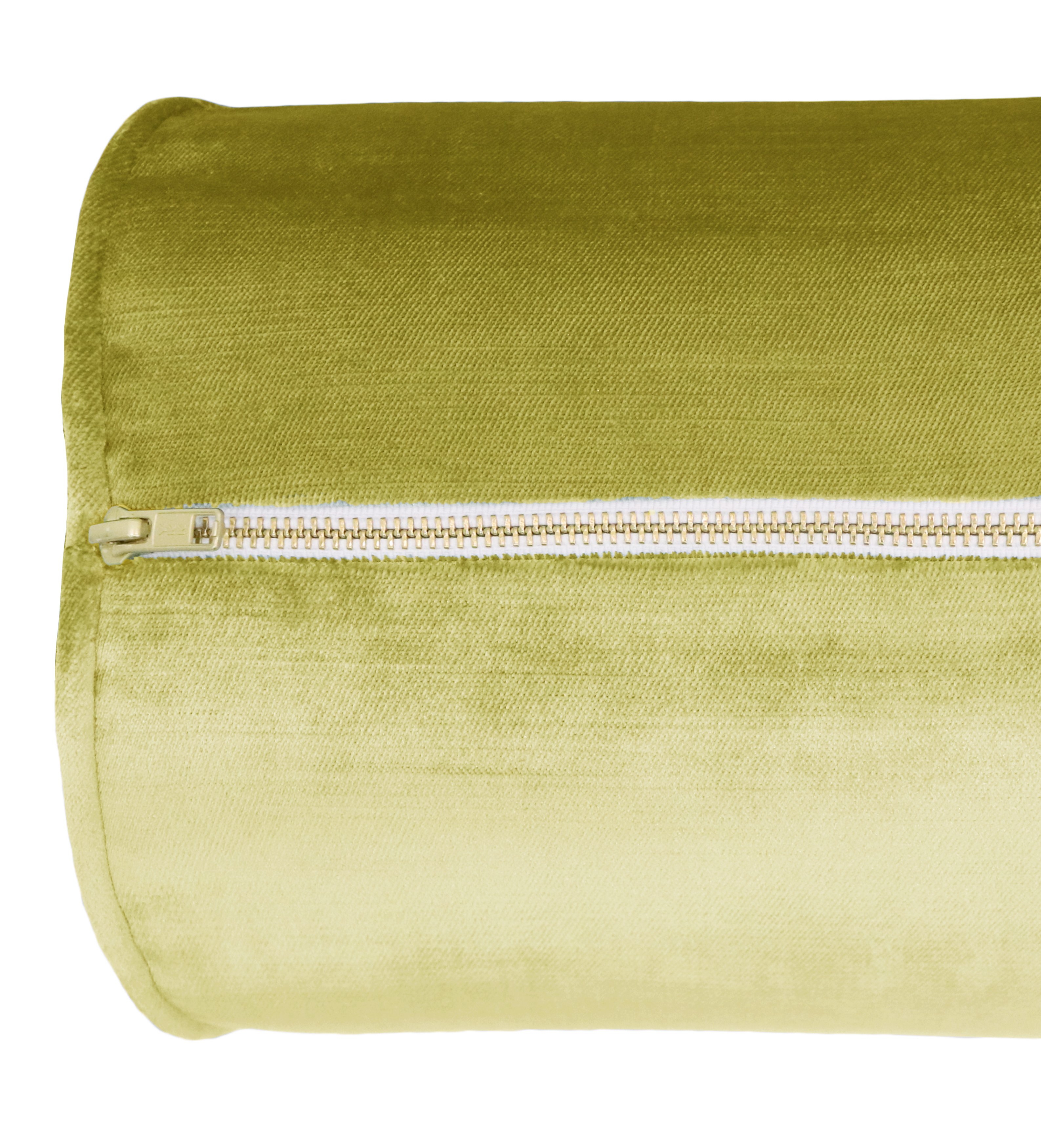 THE BOLSTER :: FAUX SILK VELVET // CHARTREUSE - TWIN // 9" X 24" - Image 1