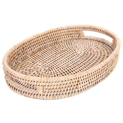 Rattan Oval Tray with Cutout Handles - Image 0