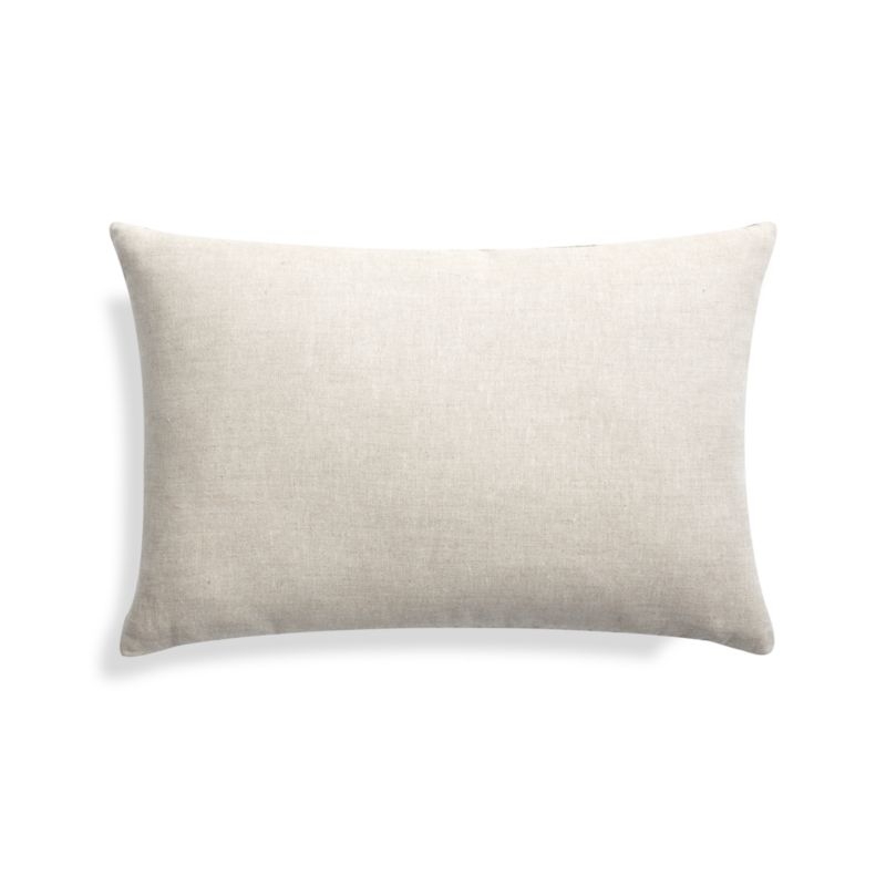 Addy Neutral Embroidered Pillow with Down-Alternative Insert 18"x12" - Image 6