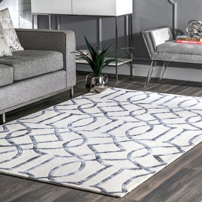 Shores Hand-Tufted Silver Area Rug - Image 1