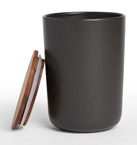 Black Extra Large Canister with Wood Lid - Image 4
