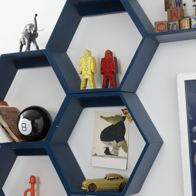 Honeycomb Blue Hexagon Shelf - Image 2