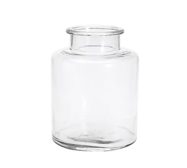 Shouldered Clear Glass Vase, Large - Image 0