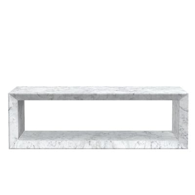 Pierre Coffee Table, White, Marble - Image 0