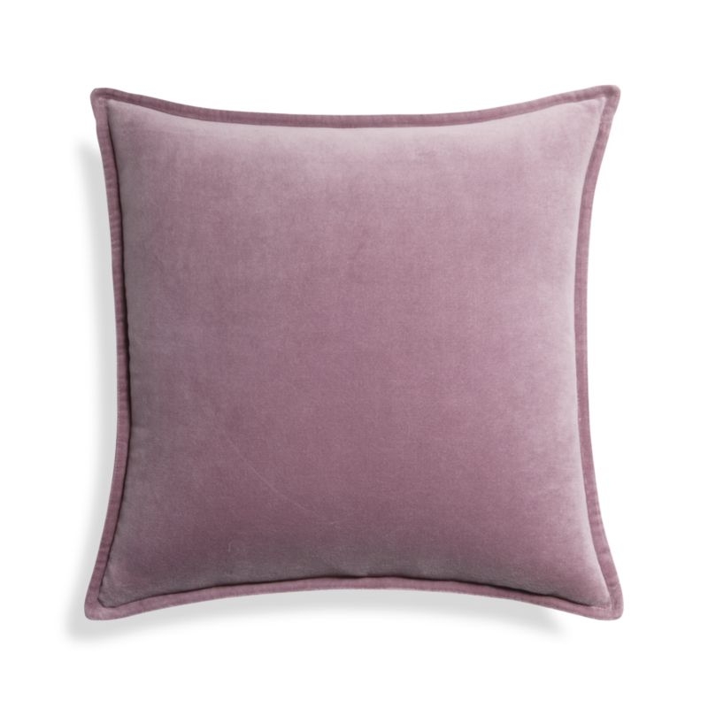 Brenner Lavender Velvet Pillow with Down-Alternative Insert 20" - Image 4