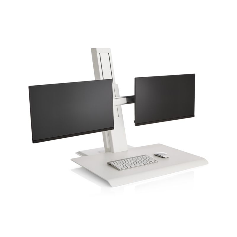 Humanscale ® White Dual Monitor Quickstand Eco Standing Desk Converter - Image 3