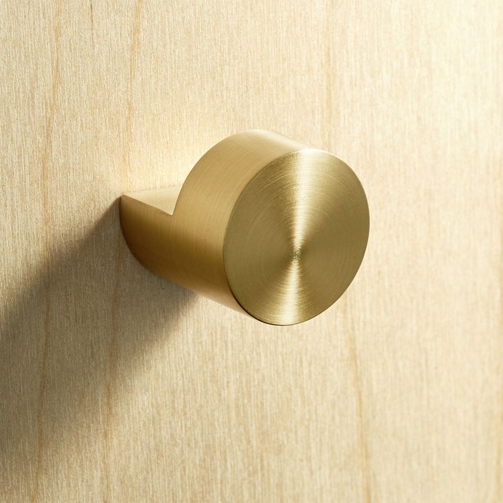 Notch Brushed Brass Round Knob - Image 0