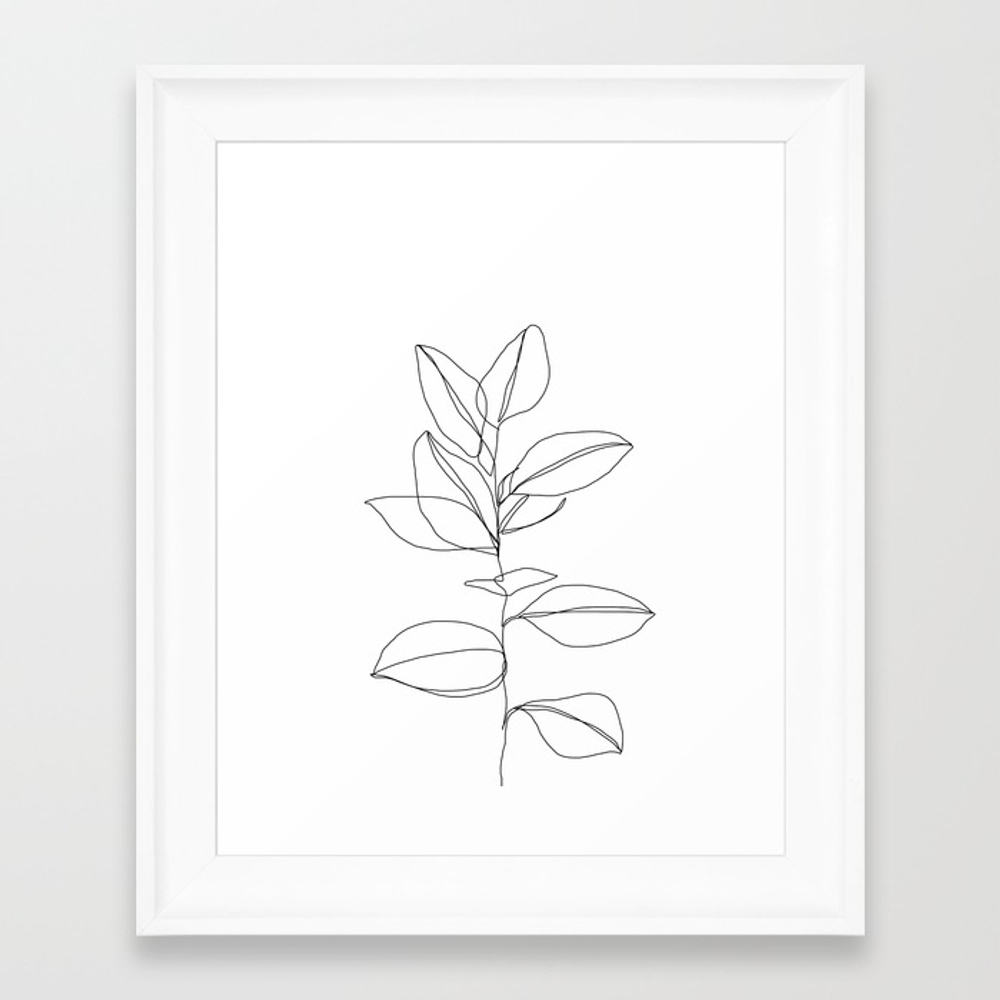 One Line Plant Illustration - Dany Framed Art Print by The Colour Study - Scoop White - X-Small 8" x 10"-10x12 - Image 0