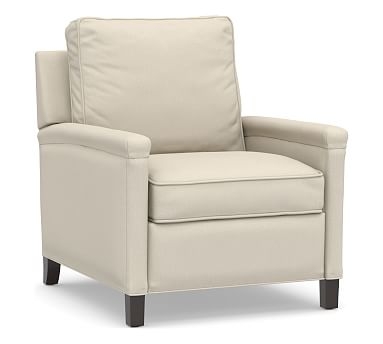 Tyler Square Arm Upholstered Recliner without Nailheads, Down Blend Wrapped Cushions, Performance Brushed Basketweave Ivory - Image 2