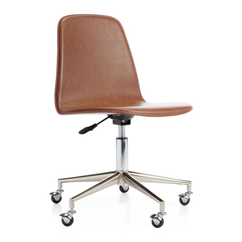 Kids Class Act Brown and Silver Desk Chair - Image 1