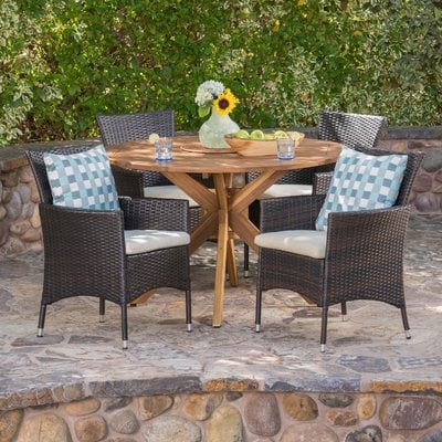 5 Piece Dining Set with Cushions - Image 0