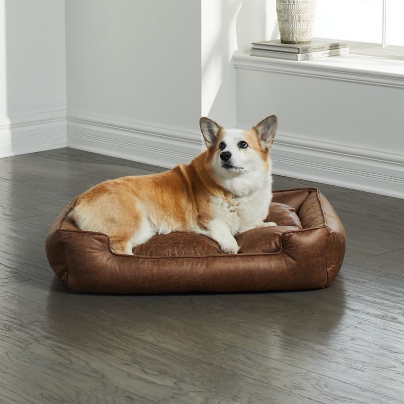 Lounge Faux Leather Vintage Medium Dog Bed - Image 2