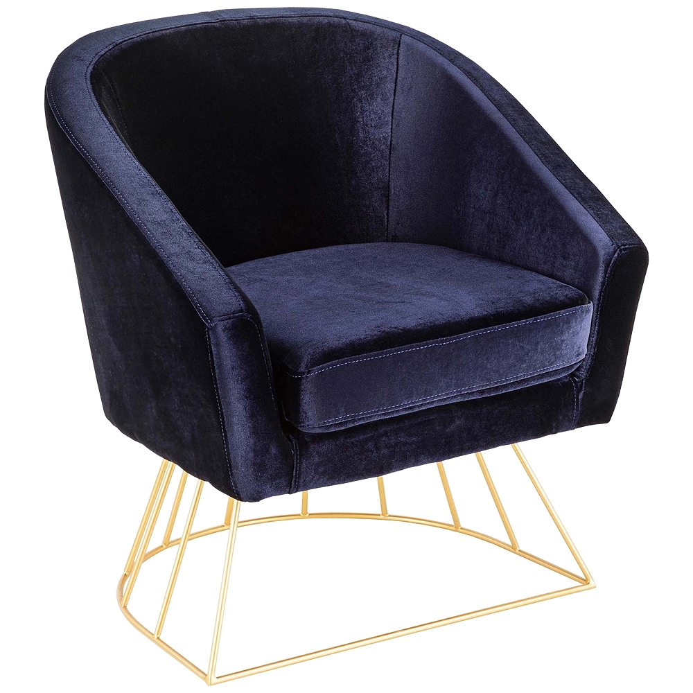 Canary Royal Blue Velvet Accent Chair - Style # 60G25 - Image 0