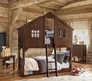 Treehouse Twin over Twin Bunk, Brushed Gray - Image 4