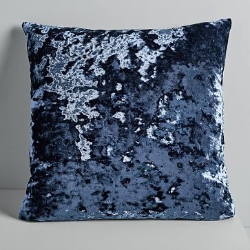 Pressed Velvet Pillow Cover, Midnight, 20"x20" - Image 2