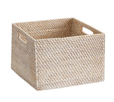 Tava Woven Utility Basket, Small, Whitewash - Image 0