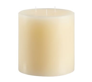 Unscented Wax Pillar Candle, 6"x6" - Ivory - Image 2