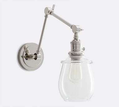 PB Classic Petite Glass Hood with Bronze Articulating Sconce - Image 3