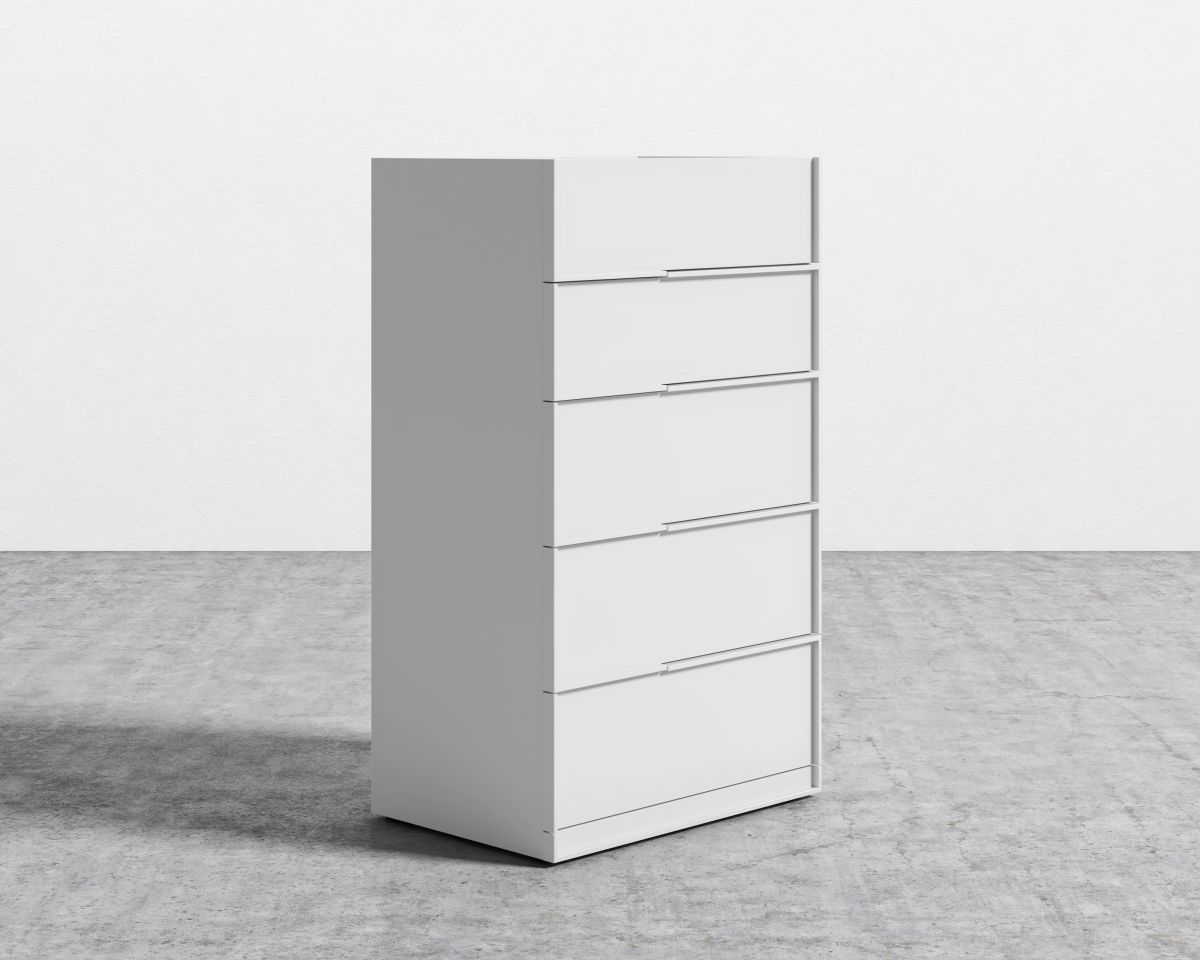 Hunter Tall Dresser - Glossy White Lacquer - Image 1