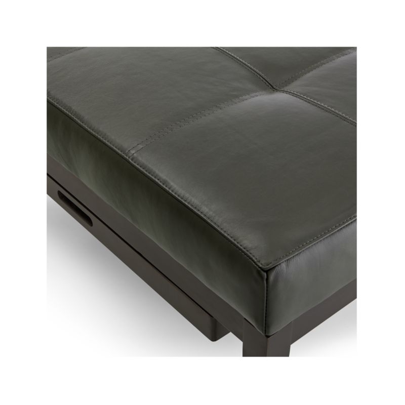 Nash Leather Tufted Square Ottoman with Tray - Image 4
