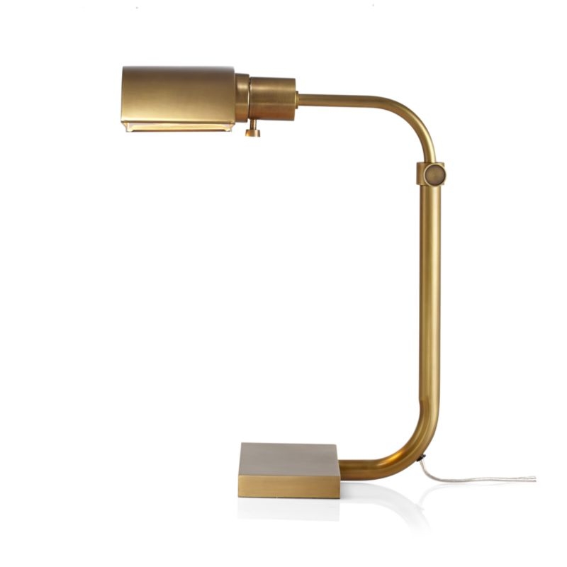 Theorem Aged Brass Desk Lamp - Image 1
