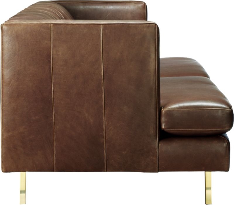 Avec Leather Sofa with Brass Legs - Image 3