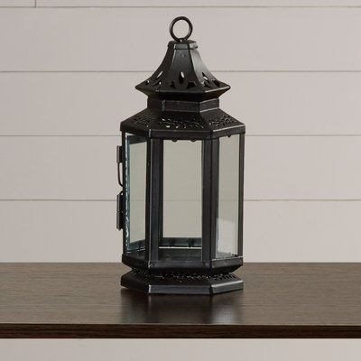 Callie Metal and Glass Lantern - Image 0