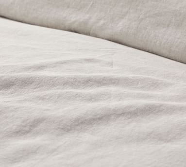 Belgian Linen Ruffle Duvet, King/Cal King, White - Image 1