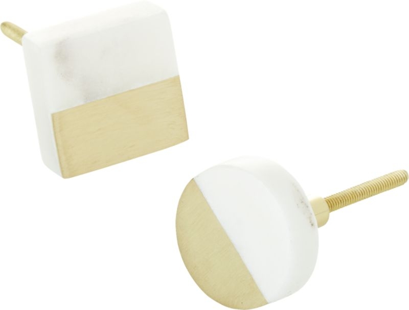 selene square marble and brass knob - Image 4