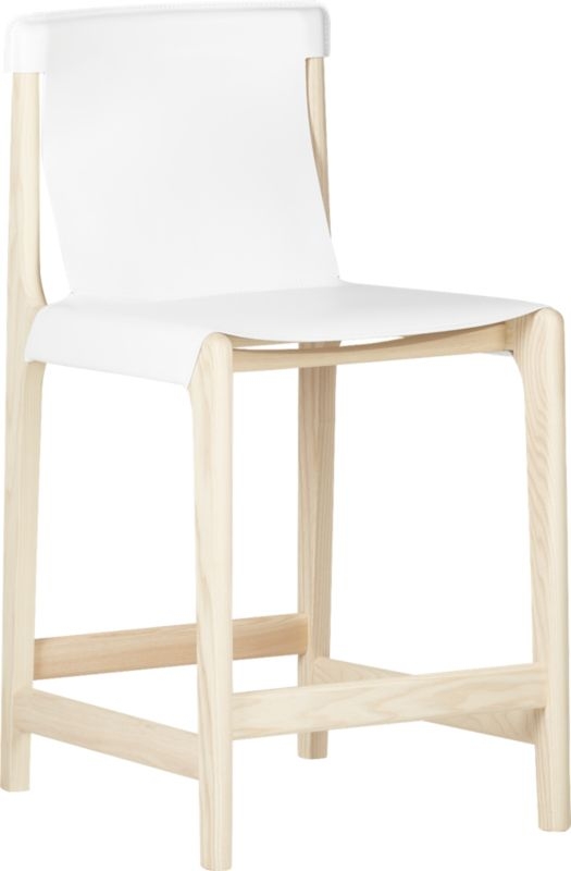 Burano White Leather Sling Counter Stool - Image 4