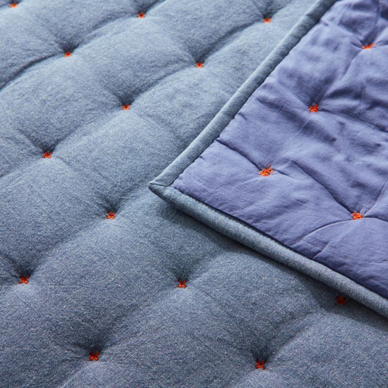 Chambray Blue Kids Twin Quilt - Image 1