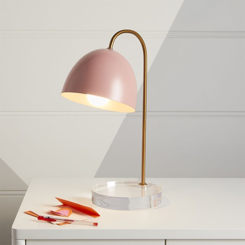 Glam Pink and Gold Kids Table Lamp - Image 2