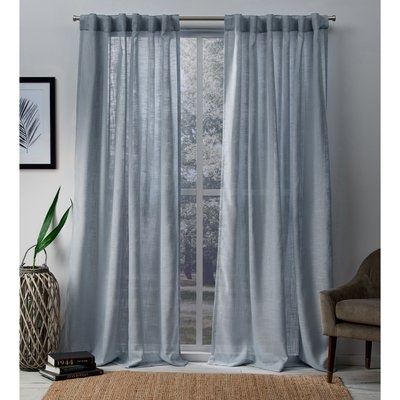 Leon Solid Color Sheer Tab Top Curtain Panel - Image 0