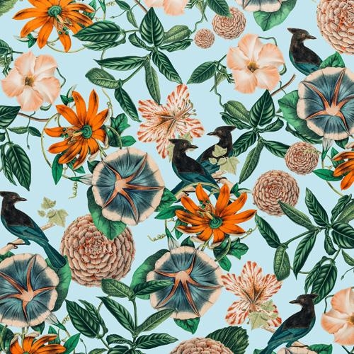 83 Oranges Forest Birds Wall Mural - 12ft x 8ft - Image 4