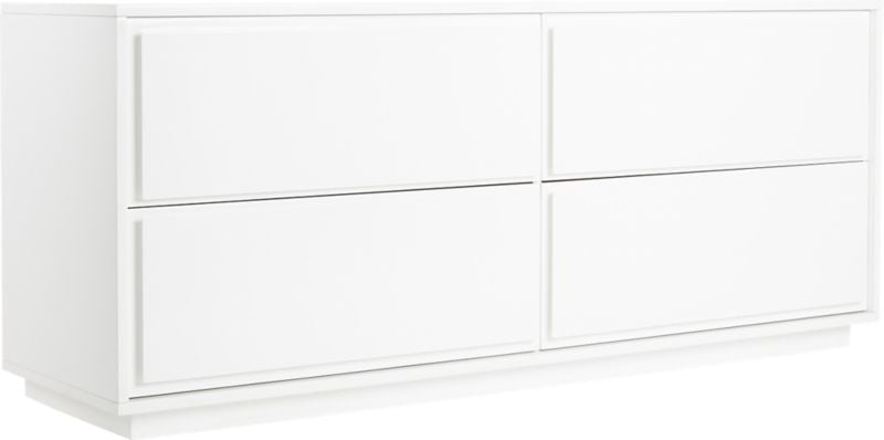 Gallery Low 4-Drawer White Dresser - Image 2