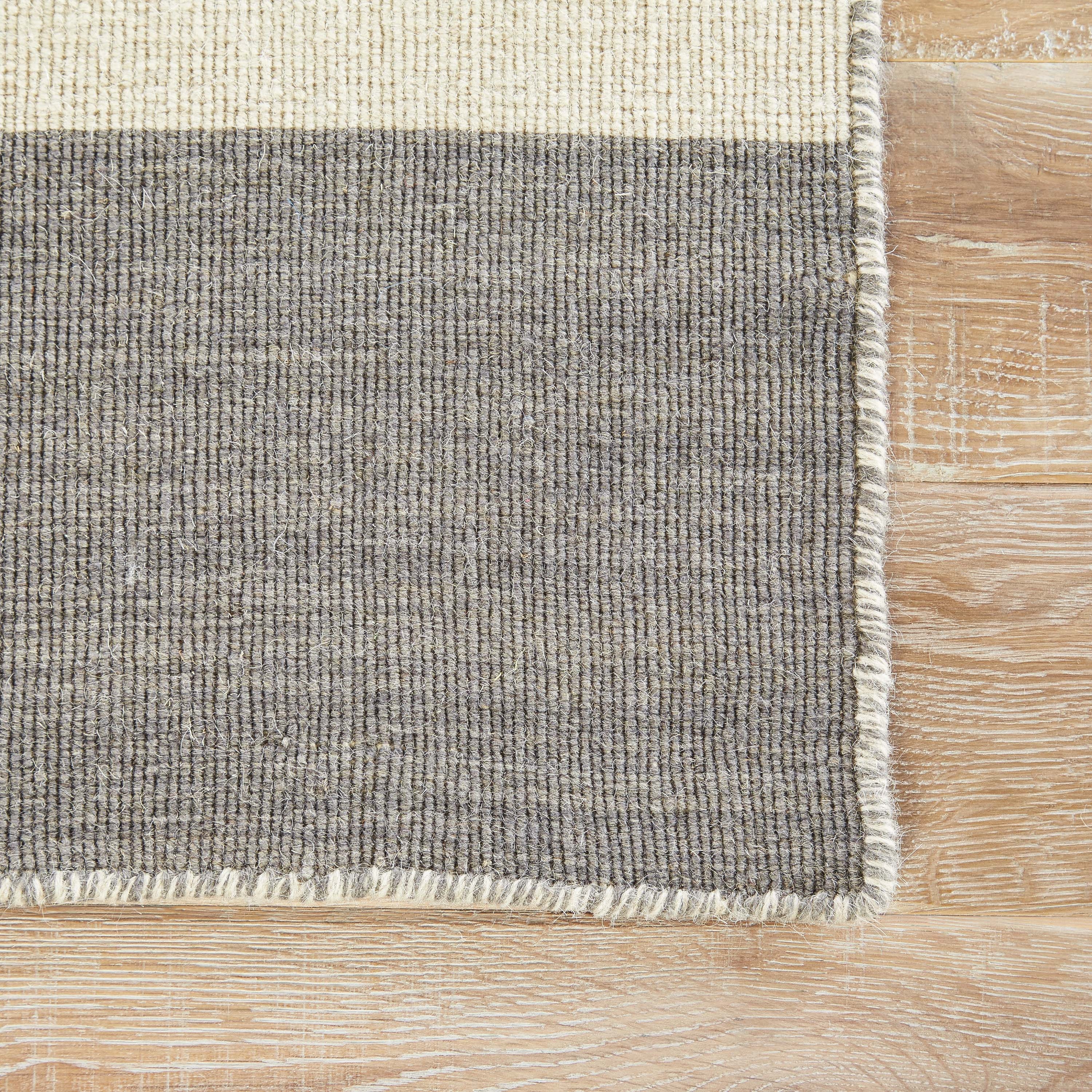 Tierra Handmade Stripe Gray/ White Runner Rug (2'6" X 8') - Image 3
